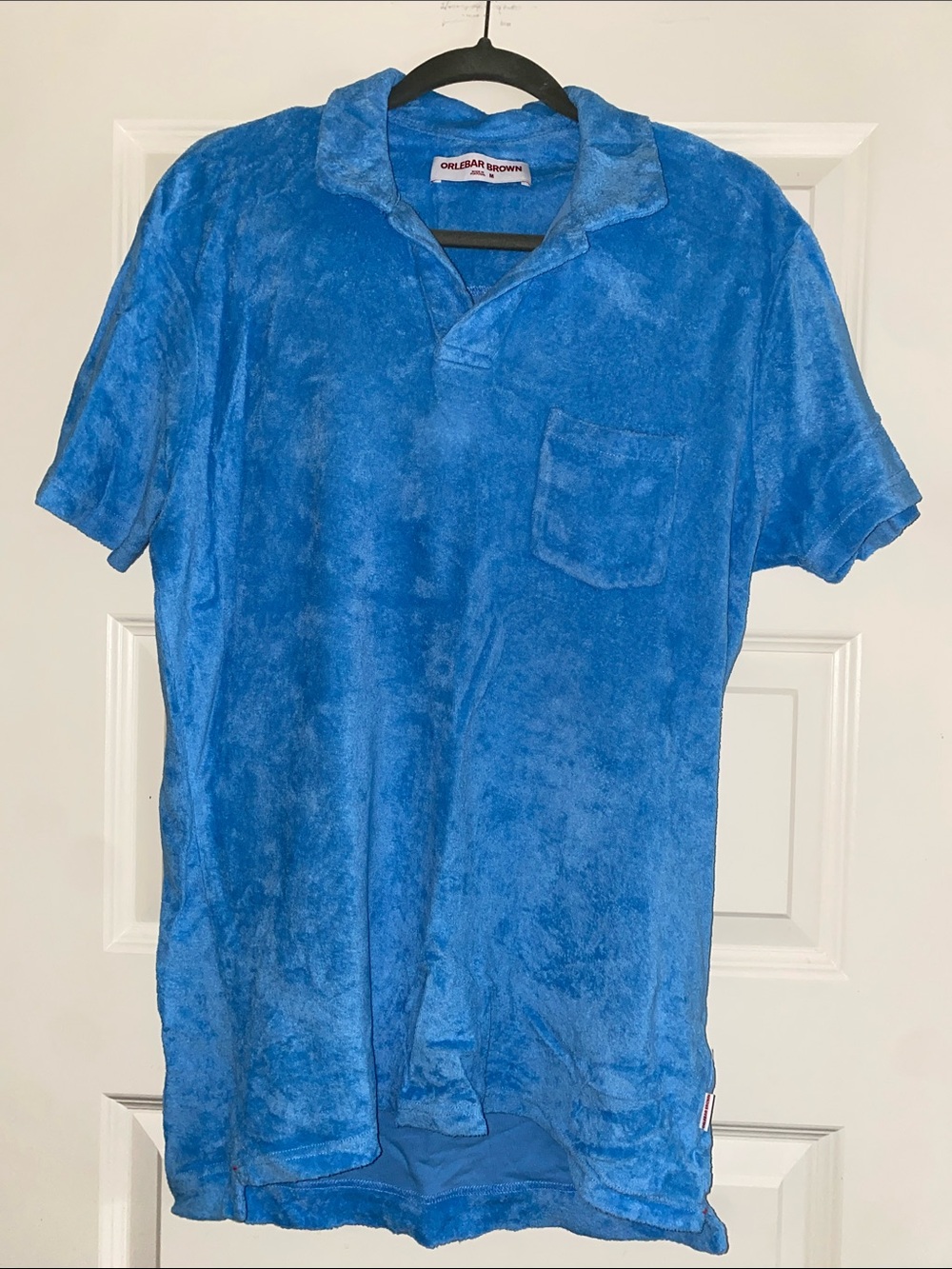 Orlebar Brown Blue Terry Short-Sleeve Polo